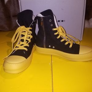 New Rick Owens DRKSHDW yellow black high Top lace up 41